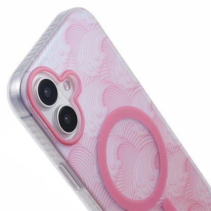 For iPhone 16 Plus Case Compatible with MagSafe Sea Waves IMD TPU+Acrylic Phone Cover