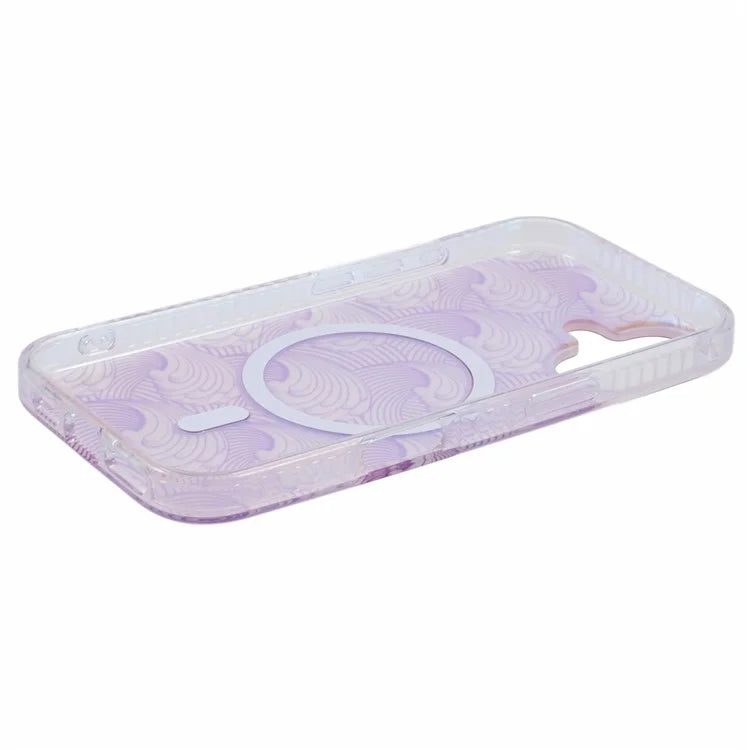 For iPhone 16 Plus Case Compatible with MagSafe Sea Waves IMD TPU+Acrylic Phone Cover