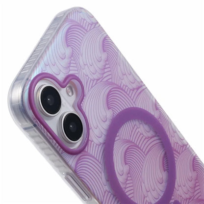 For iPhone 16 Plus Case Compatible with MagSafe Sea Waves IMD TPU+Acrylic Phone Cover
