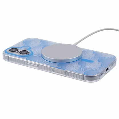 For iPhone 16 Plus Case Compatible with MagSafe Sea Waves IMD TPU+Acrylic Phone Cover