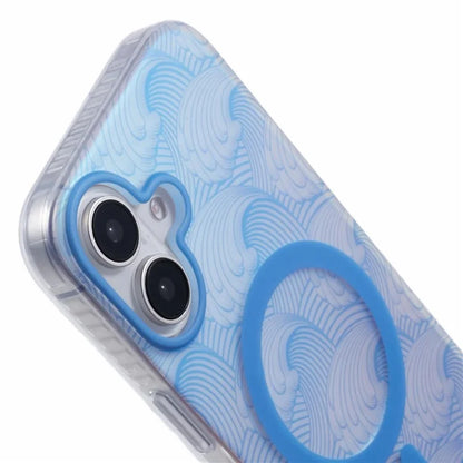 For iPhone 16 Plus Case Compatible with MagSafe Sea Waves IMD TPU+Acrylic Phone Cover