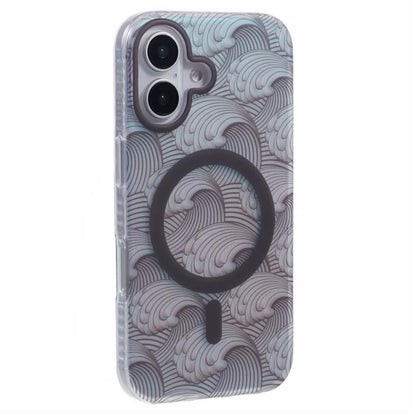 For iPhone 16 Plus Case Compatible with MagSafe Sea Waves IMD TPU+Acrylic Phone Cover