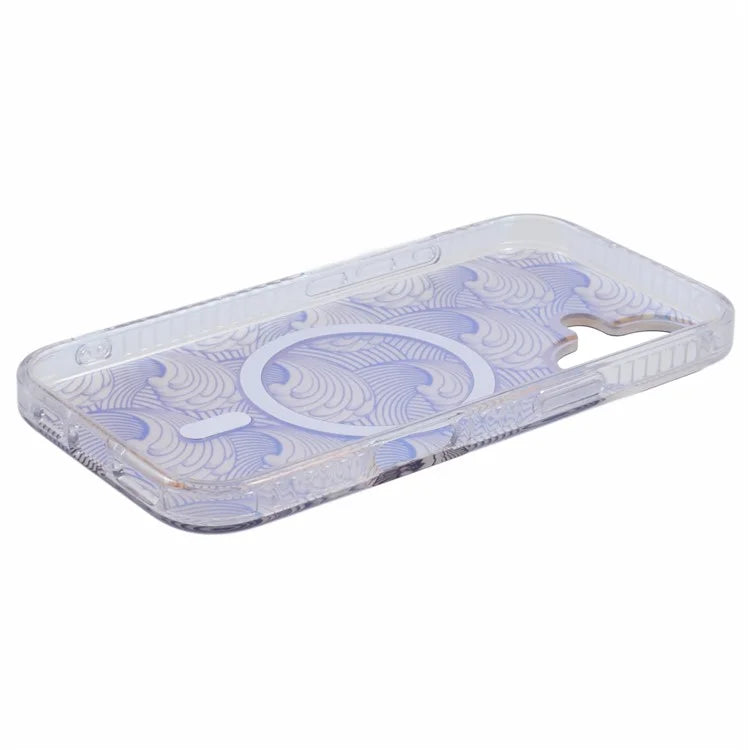 For iPhone 16 Plus Case Compatible with MagSafe Sea Waves IMD TPU+Acrylic Phone Cover