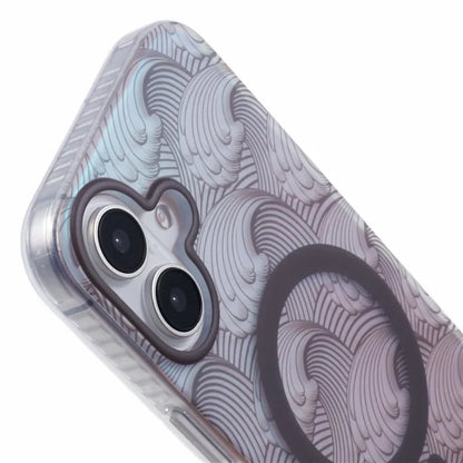 For iPhone 16 Plus Case Compatible with MagSafe Sea Waves IMD TPU+Acrylic Phone Cover