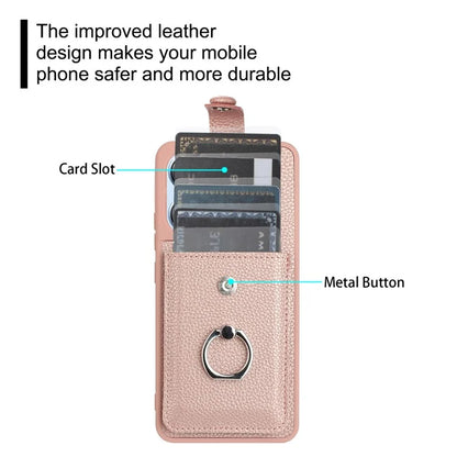 For Xiaomi Redmi Note 13 4G Case Drawing Type Card Slots Litchi Texture Leather Back Cover with Ring Kickstand