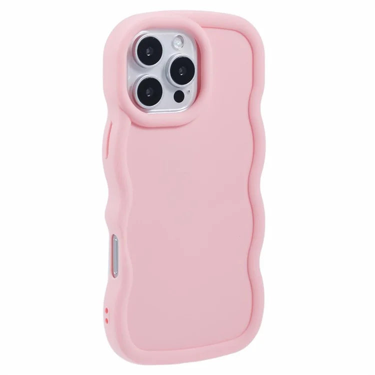 XL Series For iPhone 16 Pro Case TPU Protective Phone Cover Unique Curly Wave Frame