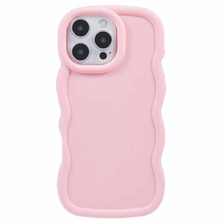 XL Series For iPhone 16 Pro Case TPU Protective Phone Cover Unique Curly Wave Frame