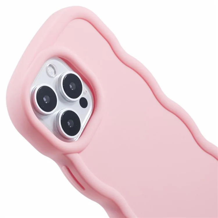 XL Series For iPhone 16 Pro Case TPU Protective Phone Cover Unique Curly Wave Frame