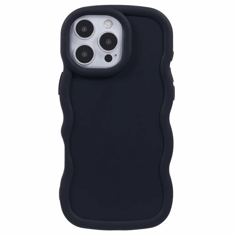XL Series For iPhone 16 Pro Case TPU Protective Phone Cover Unique Curly Wave Frame