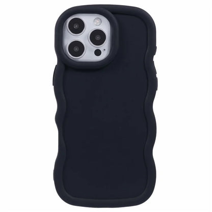 XL Series For iPhone 16 Pro Case TPU Protective Phone Cover Unique Curly Wave Frame