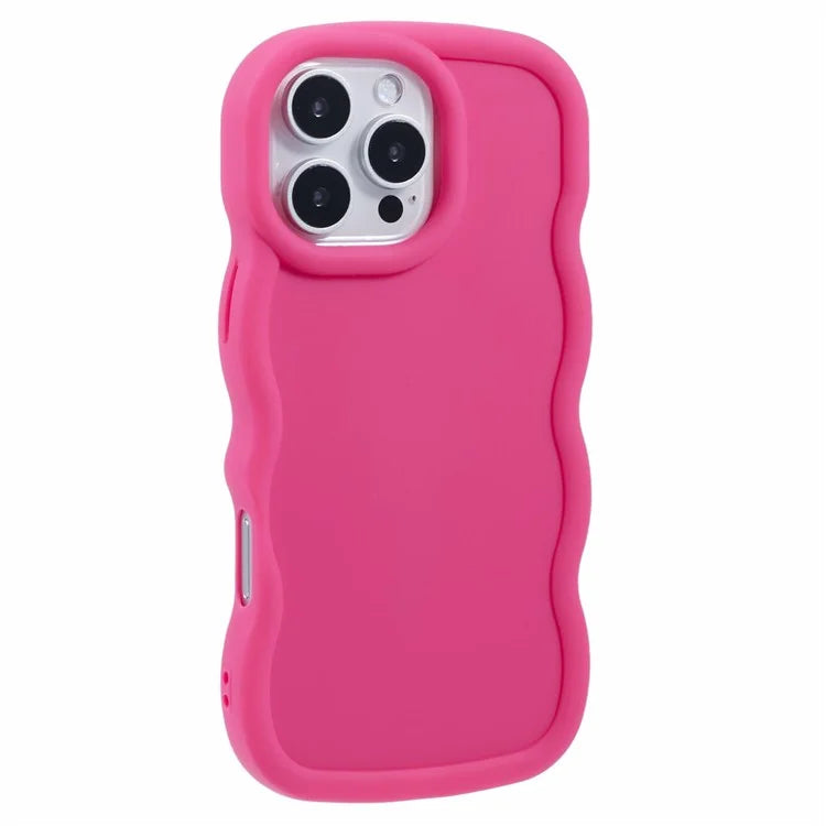 XL Series For iPhone 16 Pro Case TPU Protective Phone Cover Unique Curly Wave Frame