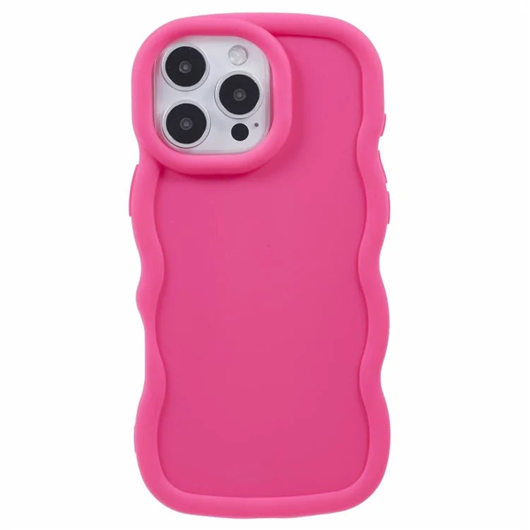 XL Series For iPhone 16 Pro Case TPU Protective Phone Cover Unique Curly Wave Frame