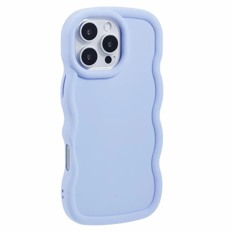 XL Series For iPhone 16 Pro Case TPU Protective Phone Cover Unique Curly Wave Frame