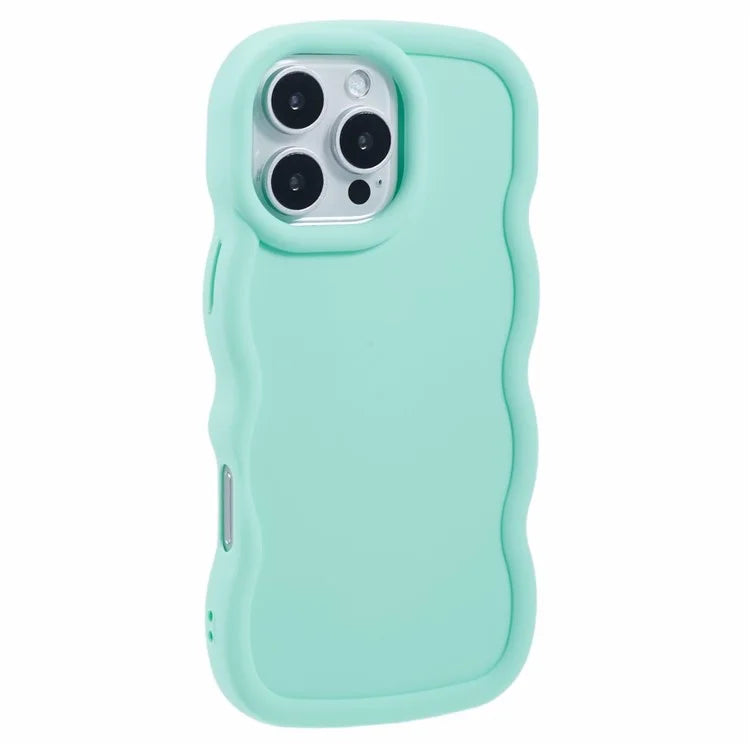 XL Series For iPhone 16 Pro Case TPU Protective Phone Cover Unique Curly Wave Frame
