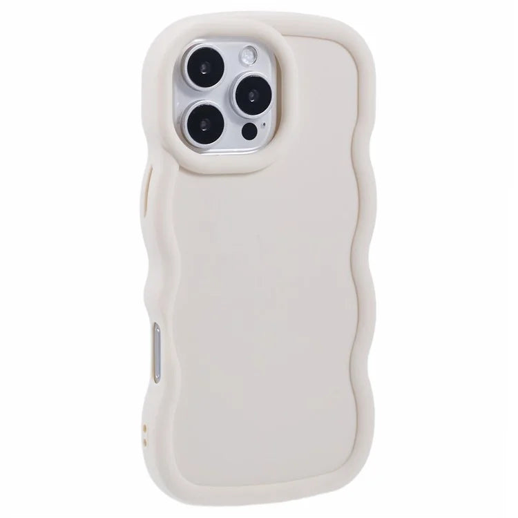 XL Series For iPhone 16 Pro Case TPU Protective Phone Cover Unique Curly Wave Frame