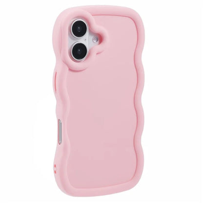 XL Series For iPhone 16 Case TPU Protective Phone Cover Unique Curly Wave Frame