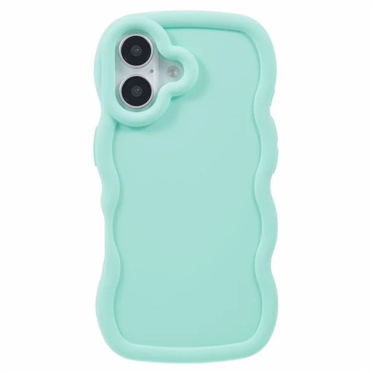 XL Series For iPhone 16 Case TPU Protective Phone Cover Unique Curly Wave Frame