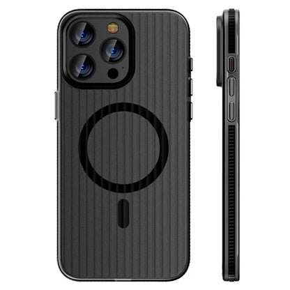 For iPhone 16 Pro Case Compatible with MagSafe Corrugated Texture Hard PC Matte Phone Cover