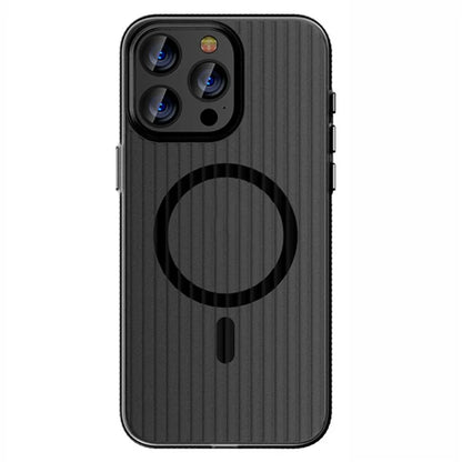 For iPhone 16 Pro Case Compatible with MagSafe Corrugated Texture Hard PC Matte Phone Cover