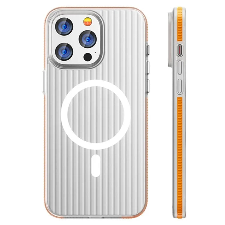 For iPhone 16 Pro Case Compatible with MagSafe Corrugated Texture Hard PC Matte Phone Cover