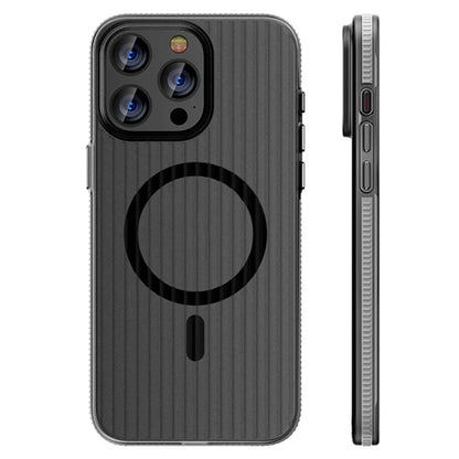 For iPhone 16 Pro Case Compatible with MagSafe Corrugated Texture Hard PC Matte Phone Cover