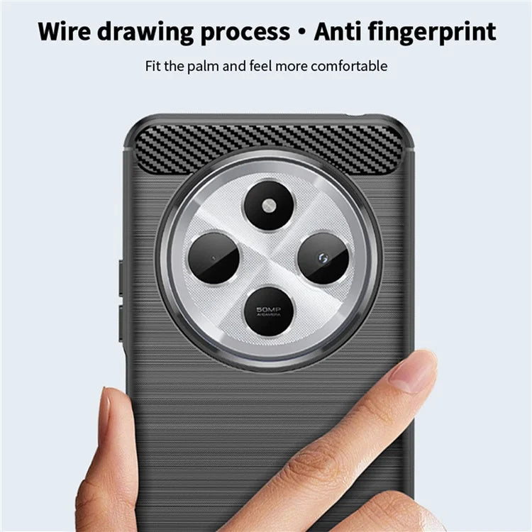 MOFI JK TPU Series-1 For Xiaomi Redmi 14C 4G Case Carbon Fiber Texture TPU Soft Phone Cover