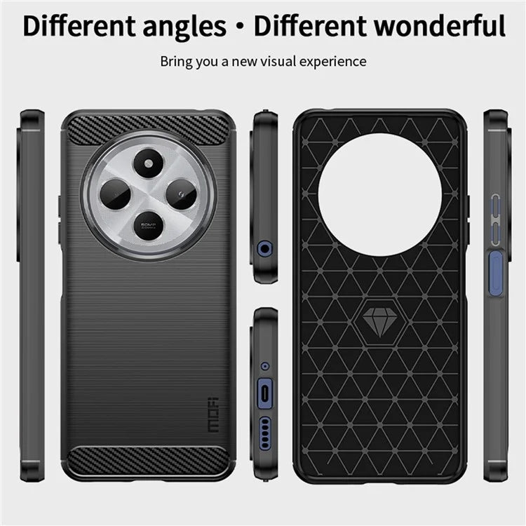 MOFI JK TPU Series-1 For Xiaomi Redmi 14C 4G Case Carbon Fiber Texture TPU Soft Phone Cover
