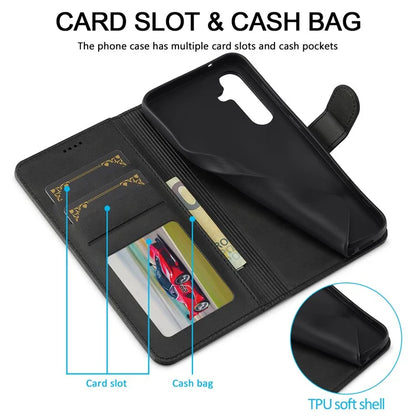 LC.IMEEKE For Samsung Galaxy A16 5G Case Calf Texture PU Leather Stand Wallet Phone Cover