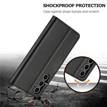LC.IMEEKE For Samsung Galaxy A16 5G Case Calf Texture PU Leather Stand Wallet Phone Cover