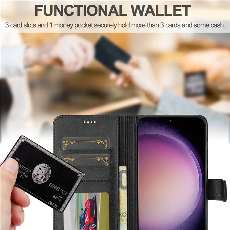 LC.IMEEKE For Samsung Galaxy A16 5G Case Calf Texture PU Leather Stand Wallet Phone Cover