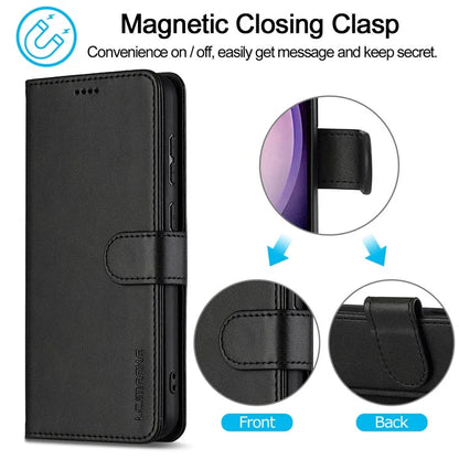 LC.IMEEKE For Samsung Galaxy A16 5G Case Calf Texture PU Leather Stand Wallet Phone Cover