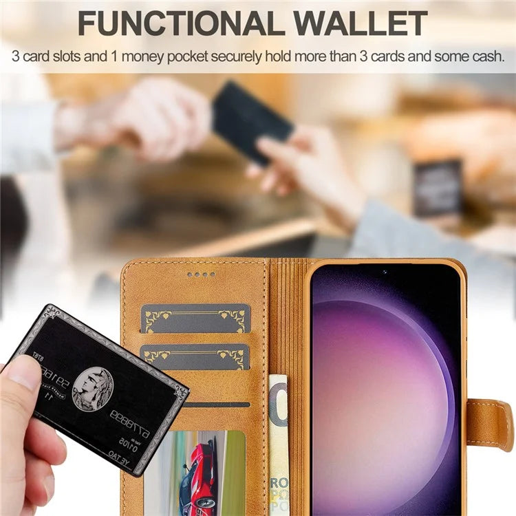 LC.IMEEKE For Samsung Galaxy A16 5G Case Calf Texture PU Leather Stand Wallet Phone Cover