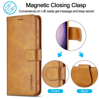 LC.IMEEKE For Samsung Galaxy A16 5G Case Calf Texture PU Leather Stand Wallet Phone Cover