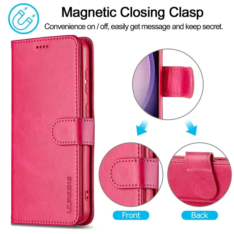 LC.IMEEKE For Samsung Galaxy A16 5G Case Calf Texture PU Leather Stand Wallet Phone Cover