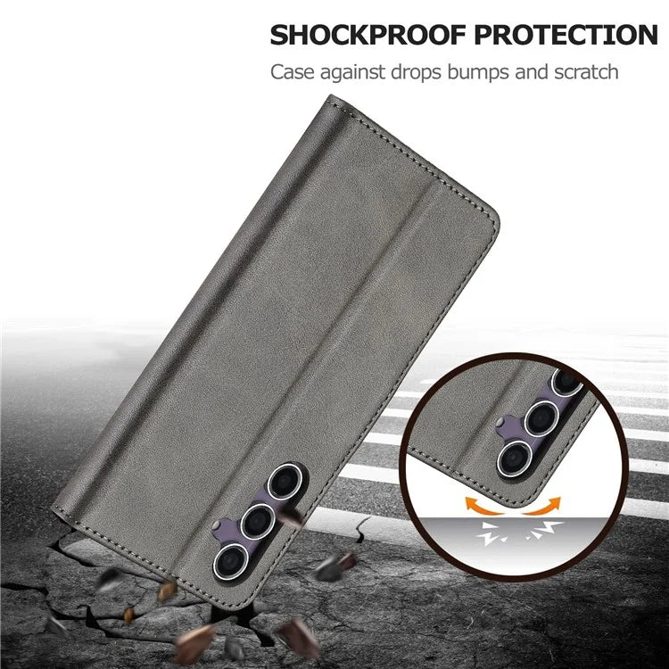 LC.IMEEKE For Samsung Galaxy A16 5G Case Calf Texture PU Leather Stand Wallet Phone Cover