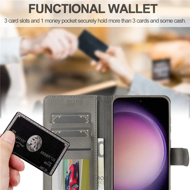 LC.IMEEKE For Samsung Galaxy A16 5G Case Calf Texture PU Leather Stand Wallet Phone Cover