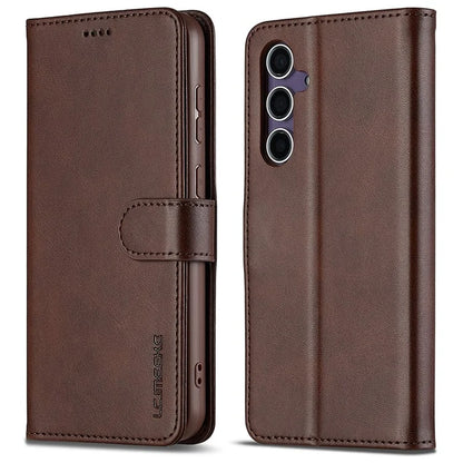LC.IMEEKE For Samsung Galaxy A16 5G Case Calf Texture PU Leather Stand Wallet Phone Cover