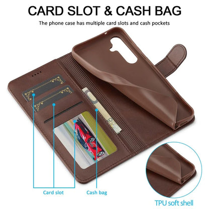 LC.IMEEKE For Samsung Galaxy A16 5G Case Calf Texture PU Leather Stand Wallet Phone Cover