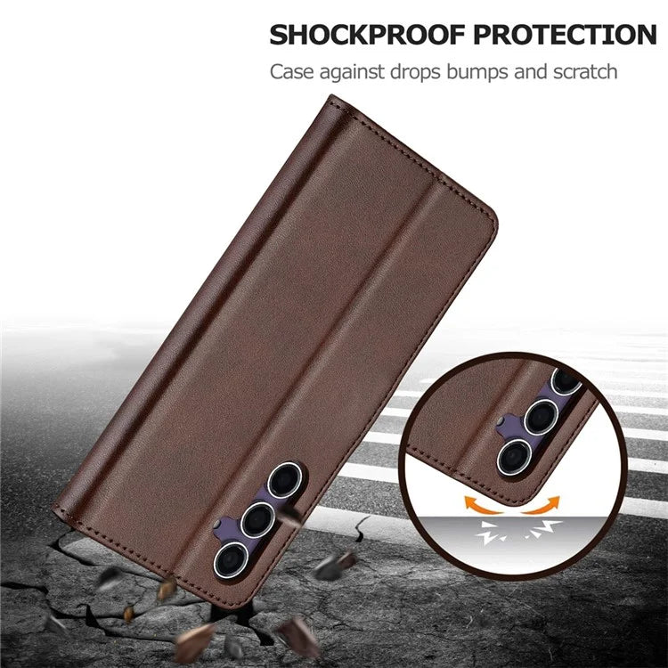 LC.IMEEKE For Samsung Galaxy A16 5G Case Calf Texture PU Leather Stand Wallet Phone Cover