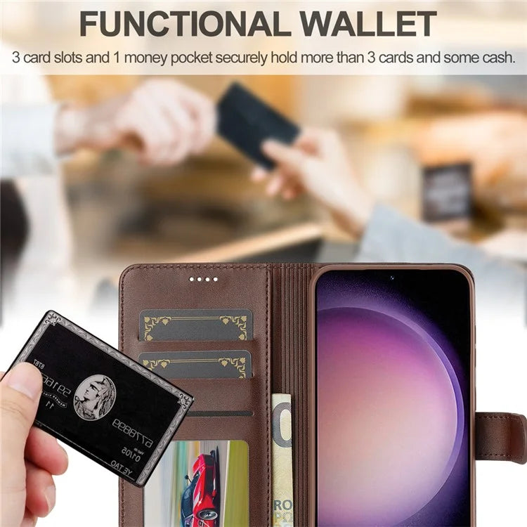 LC.IMEEKE For Samsung Galaxy A16 5G Case Calf Texture PU Leather Stand Wallet Phone Cover