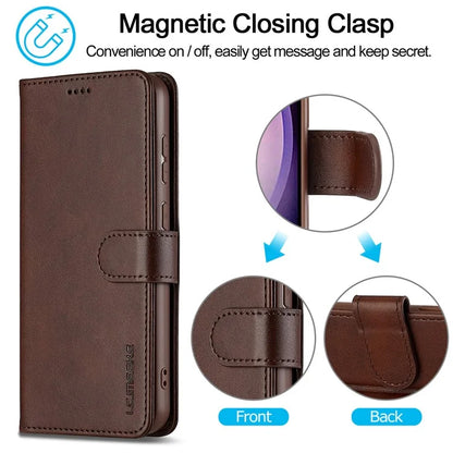 LC.IMEEKE For Samsung Galaxy A16 5G Case Calf Texture PU Leather Stand Wallet Phone Cover