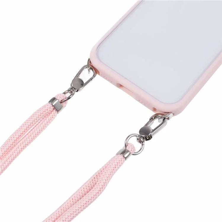 For iPhone 16 Case TPU+PC Crystal Clear Back Cover with Lanyard