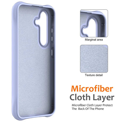 For Samsung Galaxy S24 FE Case Compatible with MagSafe Ripple Texture Liquid Silicone Protective Cover with Strap