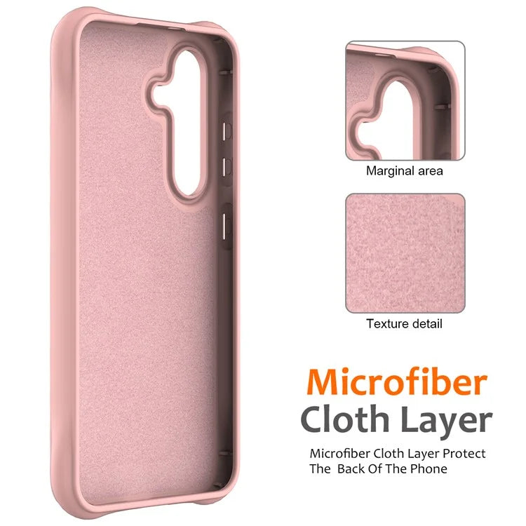 For Samsung Galaxy S24 FE Case Compatible with MagSafe Ripple Texture Liquid Silicone Protective Cover with Strap