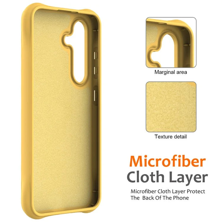 For Samsung Galaxy S24 FE Case Compatible with MagSafe Ripple Texture Liquid Silicone Protective Cover with Strap