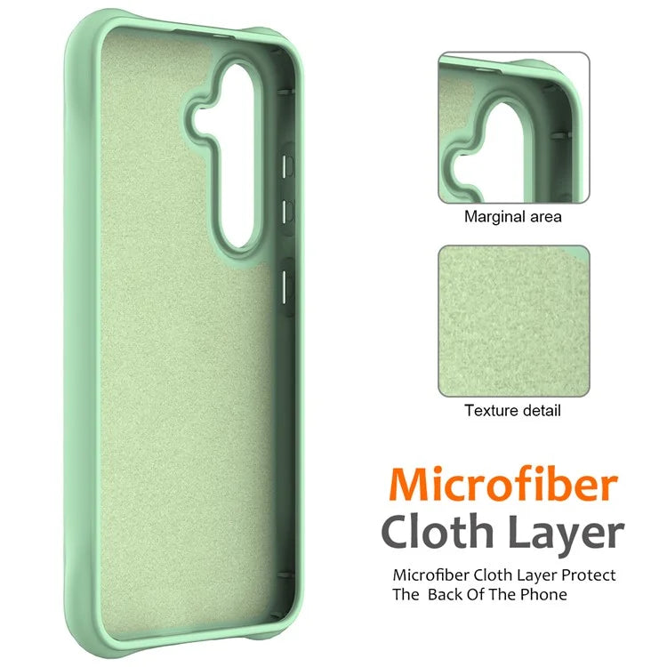 For Samsung Galaxy S24 FE Case Compatible with MagSafe Ripple Texture Liquid Silicone Protective Cover with Strap