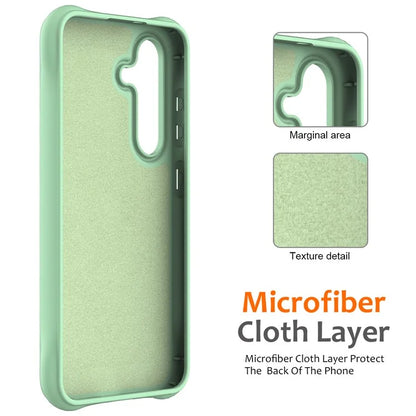 For Samsung Galaxy S24 FE Case Compatible with MagSafe Ripple Texture Liquid Silicone Protective Cover with Strap
