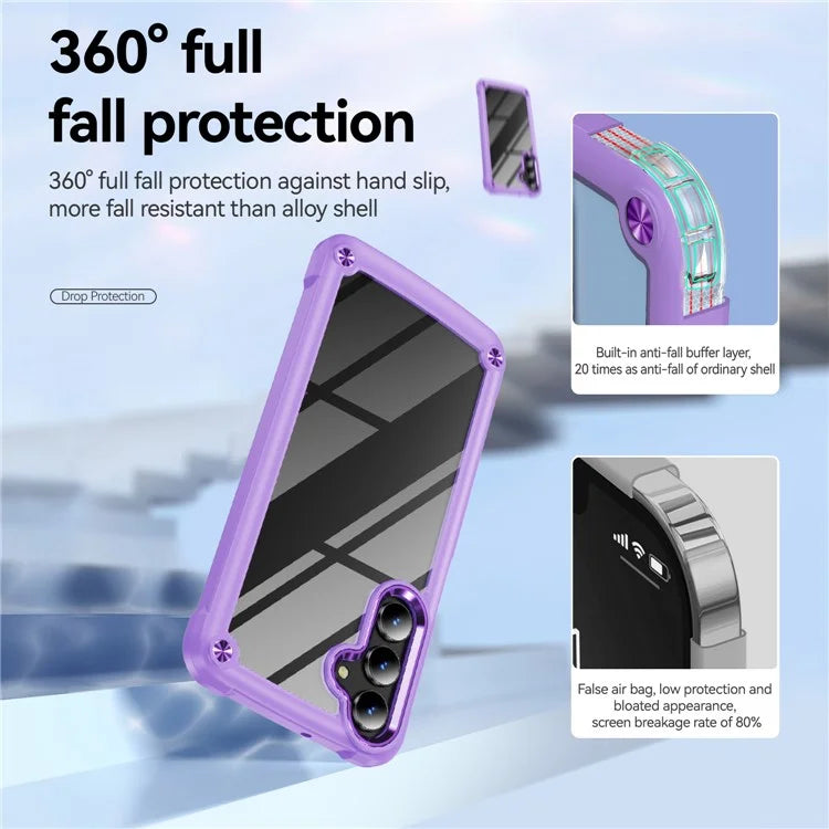 For Samsung Galaxy A16 5G Case Anti-Drop Alloy Lens Frame PC+TPU Phone Cover