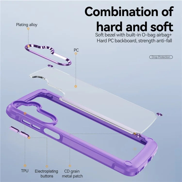 For Samsung Galaxy A16 5G Case Anti-Drop Alloy Lens Frame PC+TPU Phone Cover
