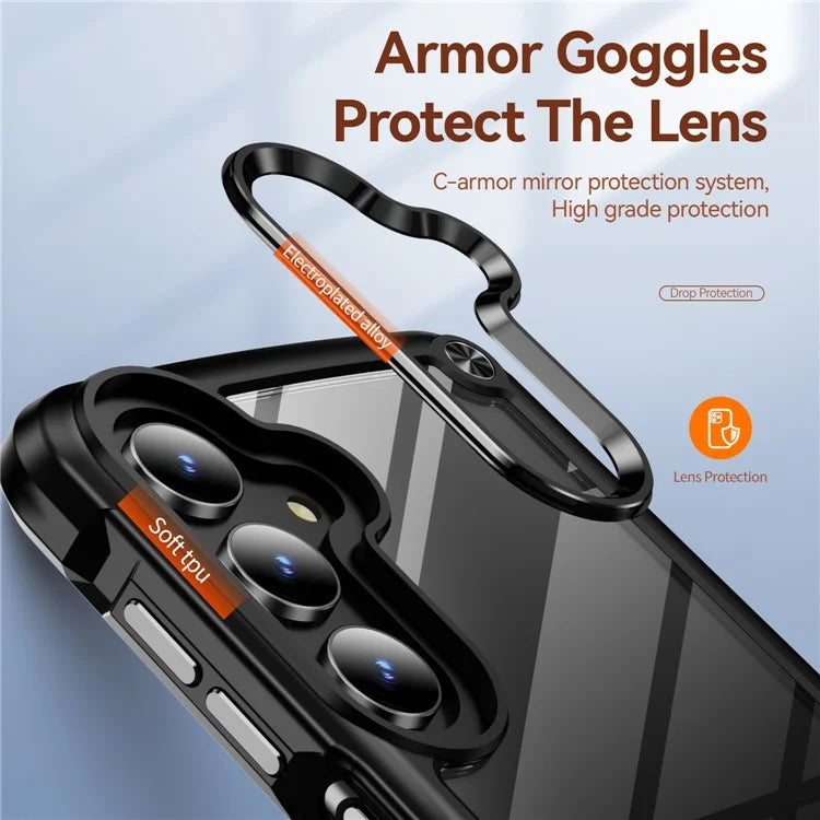 For Samsung Galaxy A16 5G Case Anti-Drop Alloy Lens Frame PC+TPU Phone Cover